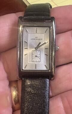 Women's 23mm Silver Tone Billabong Watch, Black Leather Strap